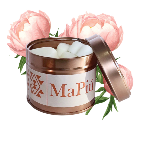 twelve hearts vegan soy scented wax melts tin, lychee peony, fruity floral scent, raspberry, lychee, peony, peach, jasmine