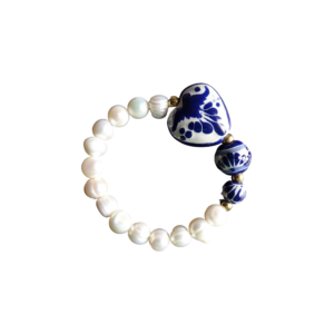 Talavera Ceramic and Pearl Bracelet