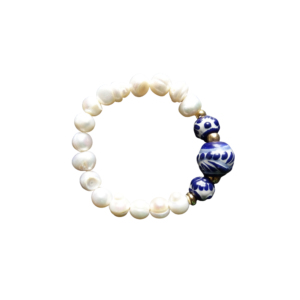 Talavera Ceramic and Pearl Bracelet