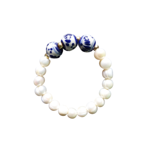 Talavera Ceramic and Pearl Bracelet