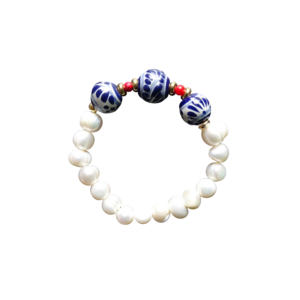 Talavera Ceramic and Pearl Bracelet