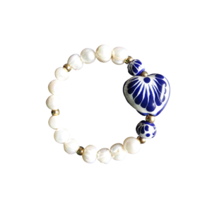 Talavera Ceramic and Pearl Bracelet