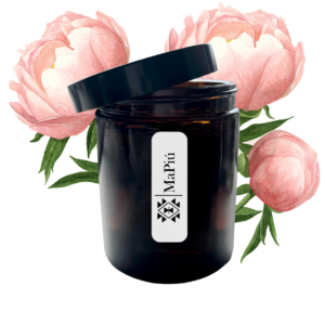 apothecary vegan soy scented candle, lychee peony, fruity floral scent, raspberry, lychee, peony, peach, jasmine