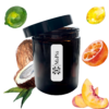 apothecary vegan soy scented candle, summer joy, irresistible, coconut, lime, orange, lemon, strawberry, peach, vanilla