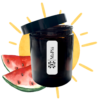 apothecary vegan soy scented candle, sunny days, refreshing mix, lemon, orange, melon, watermelon, coconut, sugar