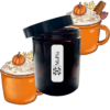 apothecary vegan soy scented candle, pumpkin spiced latte, cinnamon, nutmeg, ginger, coffee, sugar, vanilla