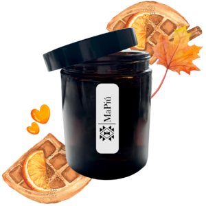 apothecary vegan soy scented candle, spice maple citrus, winter scent, orange, cinnamon, ginger, maple syrup, vanilla