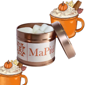 twelve hearts vegan soy scented wax melts tin, pumpkin spiced latte, cinnamon, nutmeg, ginger, coffee, sugar, vanilla