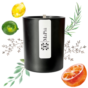 breeze original luxury scented candle, revitalizing and refreshing fragrance, lemon, orange, bergamot, mint