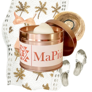 large rose gold tin candle sea salt, luxurious fragrance, wood sage