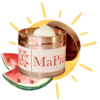 large rose gold tin candle sunny days, refreshing mix, lemon, orange, melon, watermelon, coconut, sugar candy