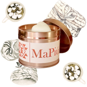 large rose gold tin candle winters night, cosy fragrance, green leaf, eucalyptus, lavender, jasmine