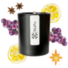 festive original luxury scented candle, mulled wine scent, cinnamon, apple, berry, orange, brandy, clove, ginger, vanilla