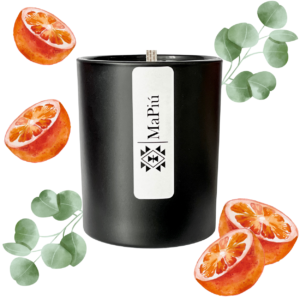 spiced orange, original luxury scented candle, rich, spicy winter fragrance, orange, eucalyptus, clove, cinnamon, vanilla