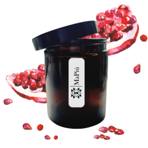 apothecary vegan soy scented candle pomegranate, refreshing, raspberry, lime, red cherry, honey, vanilla, cedar wood, rose