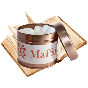 hearts vegan soy scented wax melts tin library, unisex,cosy, study, relaxation, peach, peony, violet, vanilla, patchouli