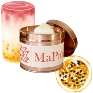 large rose gold tin candle paradise cocktail, grapefruit, mandarin, passion fruit, apple, blackcurrant, peach, mango