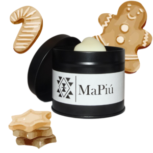 black tin candle gingerbread cookies, cinnamon, orange, biscuit, vanilla, autumn, winter