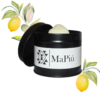 black tin vegan candle invigorate, aromatherapy empowering candle