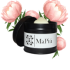 black tin vegan candle, lychee peony, fruity and floral fragrance, raspberry, lychee fruit, peony, peach, jasmine, rosewood