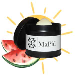 black tin vegan candle, aromatherapy, sunny days, refreshing mix with lemon, orange, melon, watermelon, coconut, sugar candy