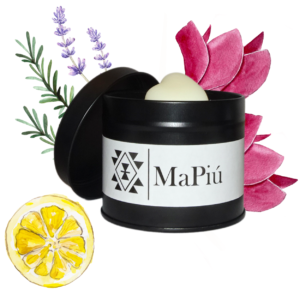 black tin vegan candle, tranquility, aromatherapy scented, calmness and peace, lemon, rose, lavender, rosemary, musk