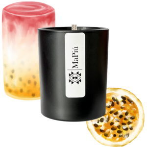 original vegan candle paradise cocktail, grapefruit, mandarin, passion fruit, apple, blackcurrant, peach, mango