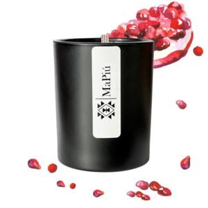original luxury scented candle refreshing, pomegranate, raspberry, lime, red cherry, honey, vanilla, musk, cedarwood, rose