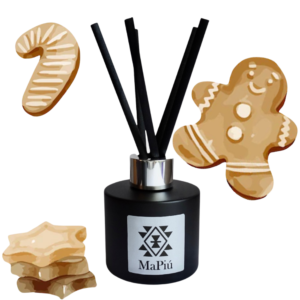 reed diffuser natural gingerbread cookies, cinnamon, ginger, spices, orange, biscuit, vanilla