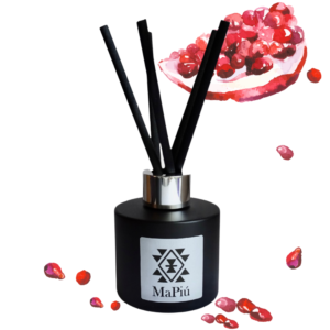 luxury vegan reed diffusers, pomegranate, refreshing, raspberry, lime, cherry, honey, vanilla, cedarwood, rose
