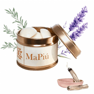 button shaped scented wax melts handmade soy wax fragrance with palo santo herbs pine lavender rosemary mapiu uk