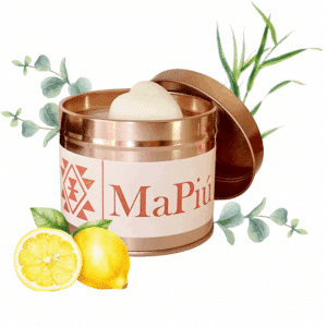 large rose gold tin scented candle with premium soy wax lemon eucalyptus rosemary patchouli citronella fragrance mapiu uk