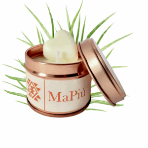 small rose gold tin fresh cut grass scented candle handmade soy wax with green notes rose cyclamen fragrance